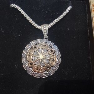 KEITH JACK Silver and 10k Gold Compass Pendant